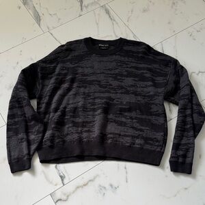 Prana Women's Black and Gray Crewneck Sweater